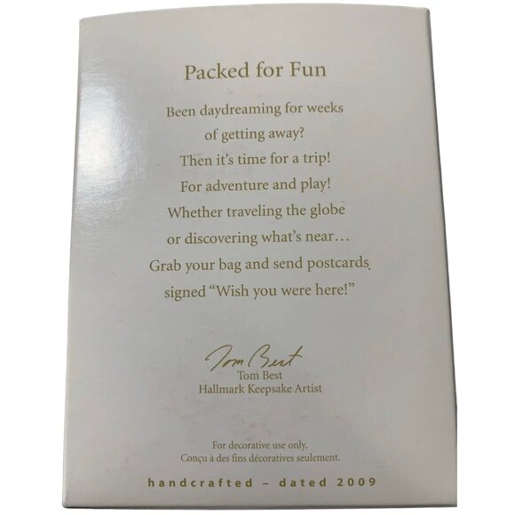 Hallmark Keepsake Ornament PACKED FOR FUN Travel Bag Suitcase Tom Best 2009 - Picture 7 of 7